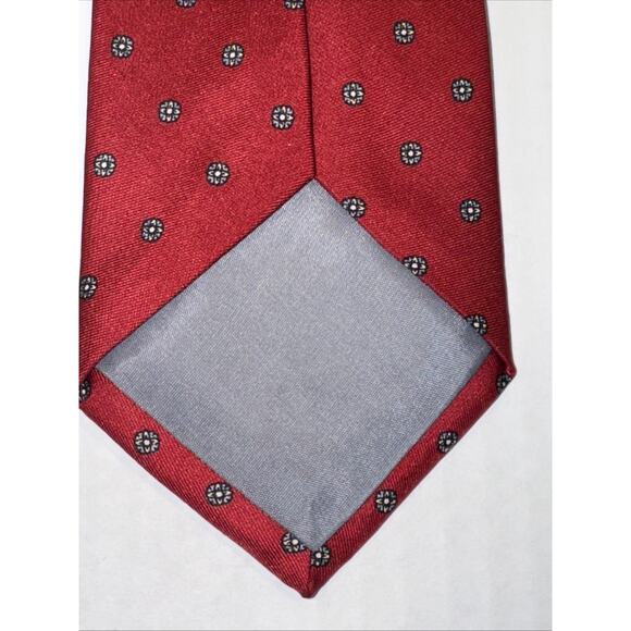 Vtg Reis of New Haven Silk Tie for Parisian Red Foulard Handmade in USA 57" L - Picture 4 of 8